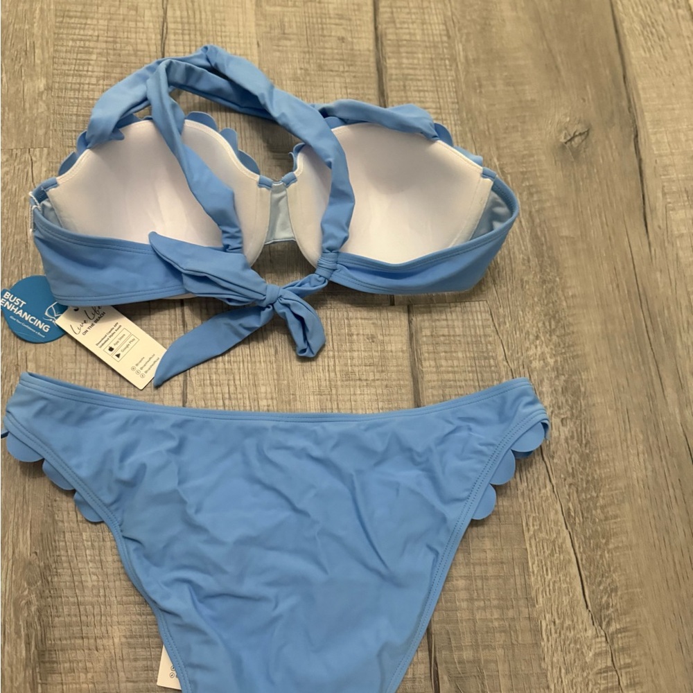 Cupshe Light Blue Scalloped Bikini - Picture 8 of 12